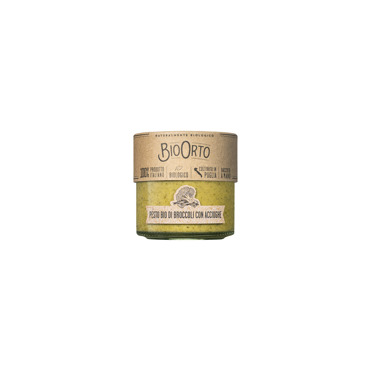 Organic broccoli pesto with anchovies