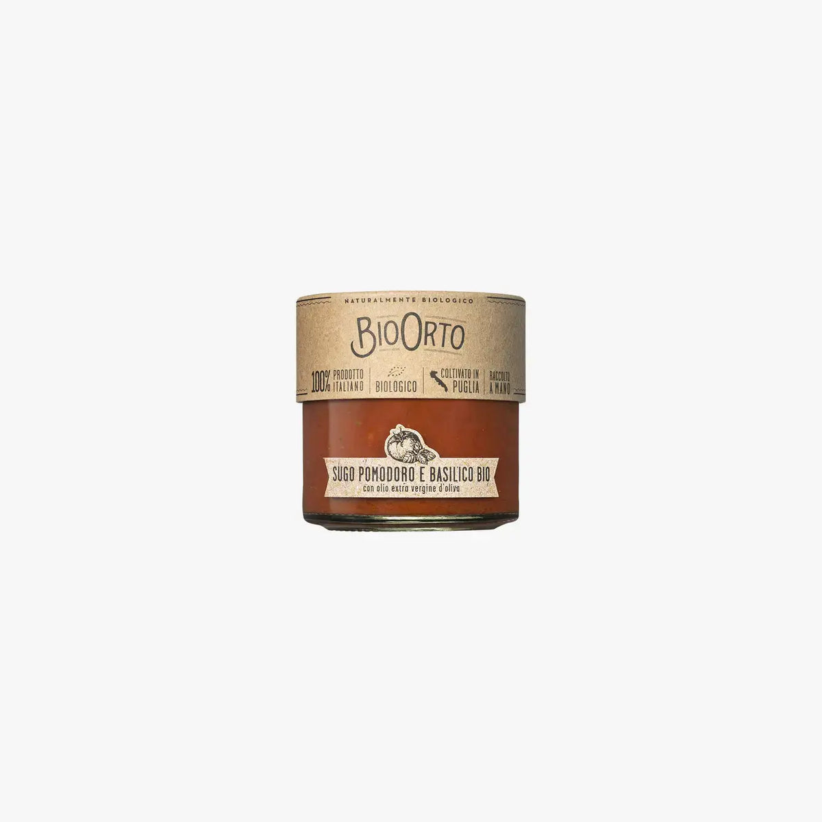 Organic tomato and basil sauce 185gr